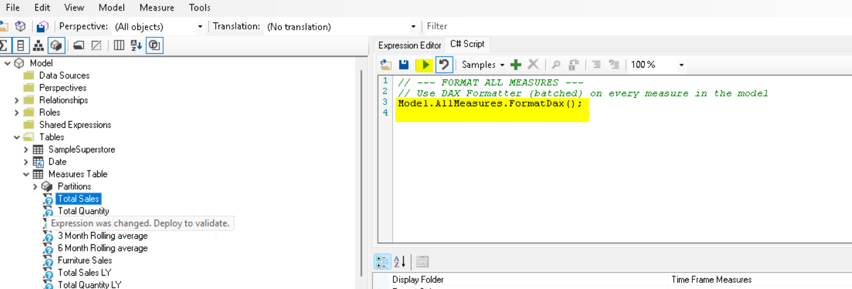 Tabular Editor interface overview